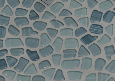 Refreshing Kids Bathroom remodel with Cobalt Sea Pebble Mosaic